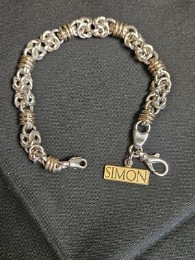 Ross-Simons Two-Tone Byzantine and 14K Gold Chain Bracelet Italy